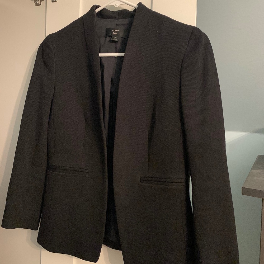 J. Crew Black Open-Front Blazer
